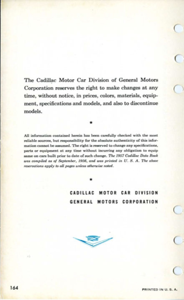1957 Cadillac Salesmans Data Book Page 48